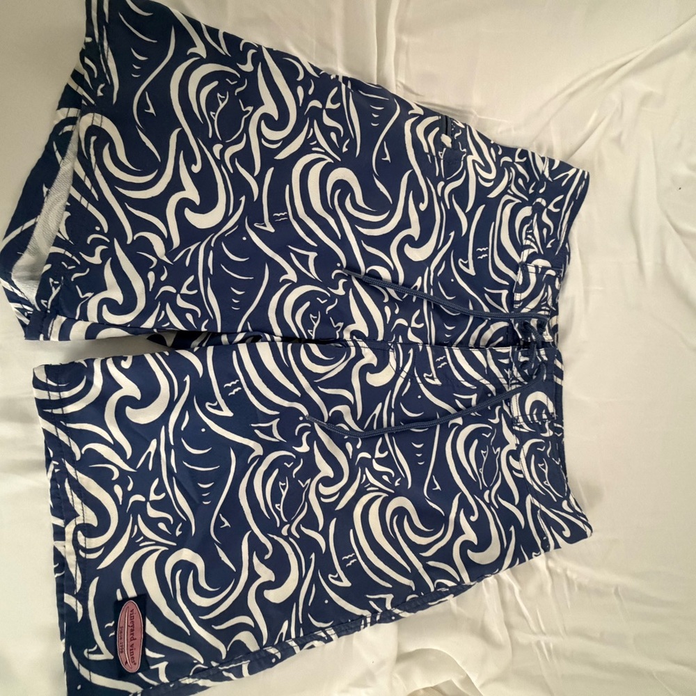 Vineyard Vines Blue and White Swim Board Shorts